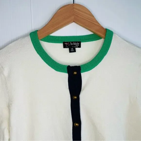 The Webster for Target dressy ivory and green cardigan size medium - Picture 6 of 9